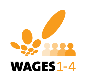 Wages 1-4 software interface designed for small businesses managing payroll for up to four employees.